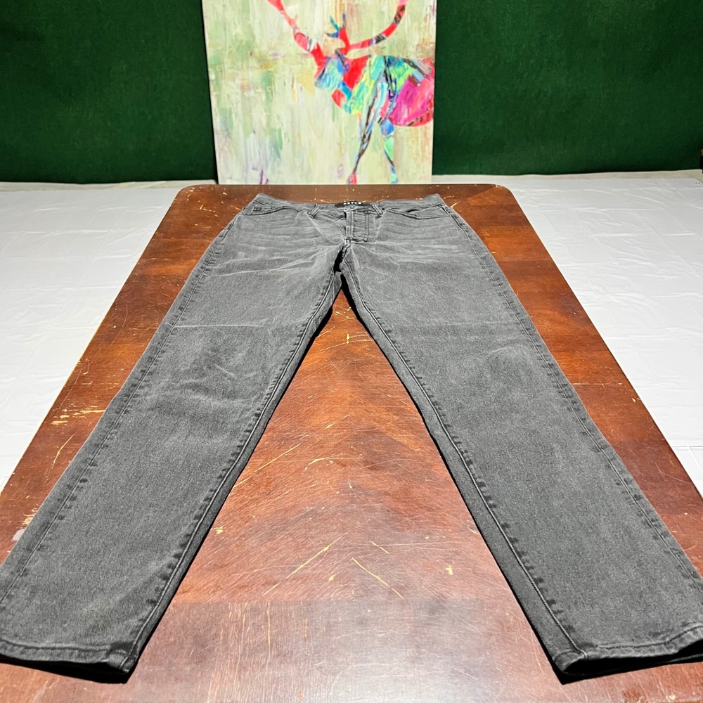 DSTLD Mens Straight Raw Denim Jeans Washed Black Charcoal 29x30 W02-17-057